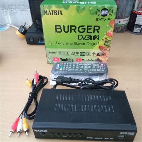 Jual STB Matrix DVB T2 Burger Hijau Shopee Indonesia