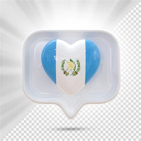 Premium Psd Guatemala Flag Heart Icon