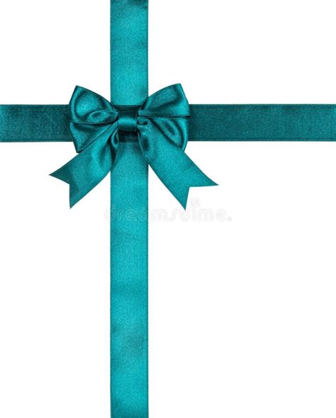 Turquoise Bow Isolated On White Background Stock Photo Image Of