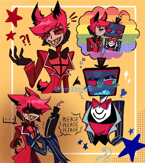 radiostatic :P (vox x alastor) | Hotel art, Monster hotel, Character art