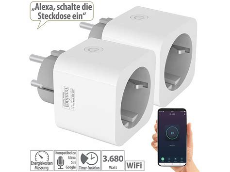 Luminea Home Control Er Set Wlan Steckdosen Energiekostenmesser App