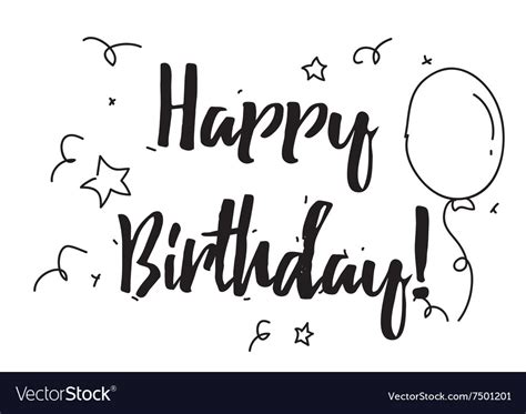 Happy Birthday Inscription Greeting Card Vector Image