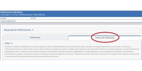 Información TGSS on Twitter NOTESS El Histórico de notificaciones