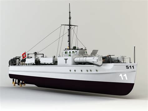 German E-boat S 11 3D model Download for Free