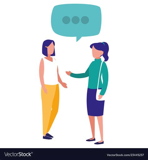 Young Women Talking Characters Royalty Free Vector Image