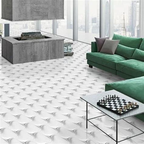 White Matt 3d 32 Digital Hd Porcelain Floor Tiles 600x600 Mm