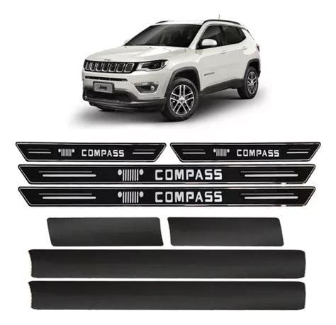 Kit Soleira Platinum Proteção De Porta Jeep Compass 16 A 22