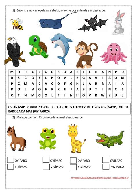 Onde Vivem Os Animais Silvestres - Onde vivem os animais e como são classificados worksheet – Artofit