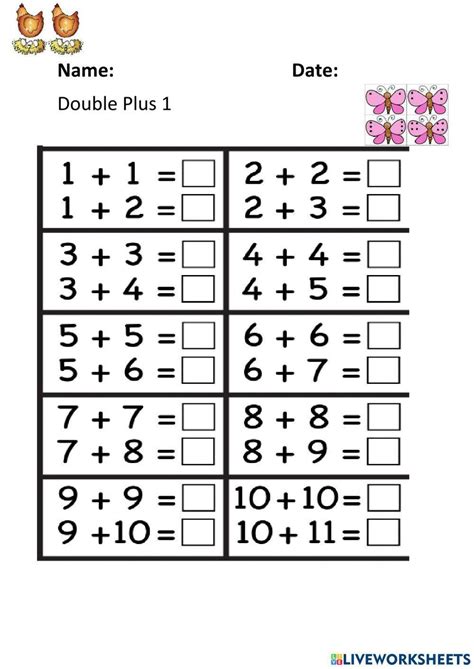 Doubles Plus 1 Addition Worksheets Worksheets Library