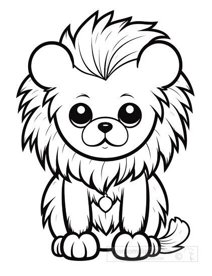 Animal Outline Clipart-black White Outline Lion Coloring, 56% OFF