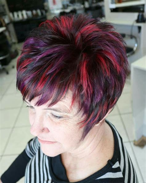 Red hair Purple hair Short hair Elumen Goldwell | Acconciature per ...