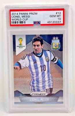 2014 PANINI PRIZM LIONEL MESSI WORLD CUP 12 RC Rookie PSA 10 GEM MINT