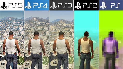 Ps5 Vs Ps4 Vs Ps3 Vs Ps2 Vs Ps1 Gta Comparación De Generaciones Y