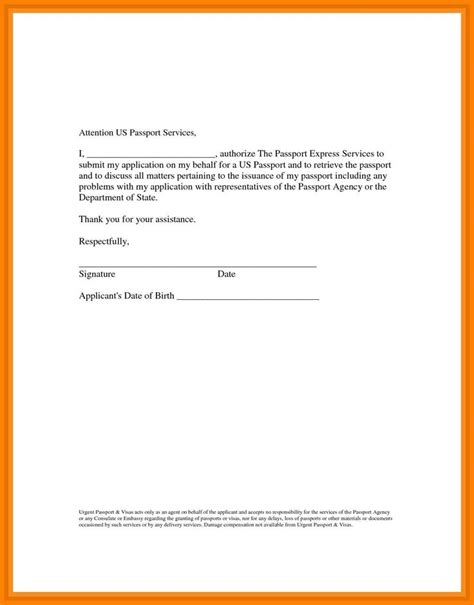 Free Sample Authorization Letter Template To Collect Passport