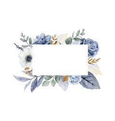 A Watercolor Winter Bouquet With Dusty Blue Vector Image