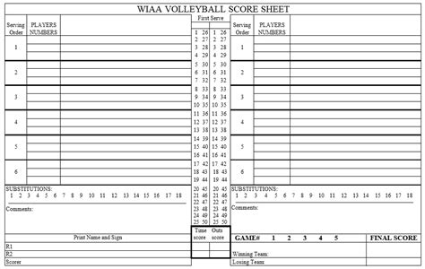 14 Free Sample Volleyball Score Sheet Templates Printable Samples