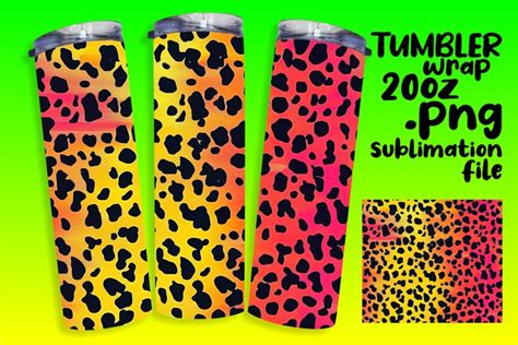 Stylish Leopard Print Glitter Tumbler Wrap Oz Designs