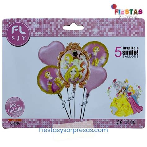 Bouquet De Globos Princesas Cenicienta 5 Piezas Paquete