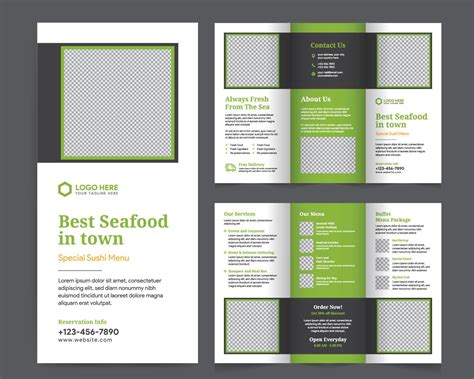 Modern Food Tri Fold Brochure And Menu Design Template Tri Fold