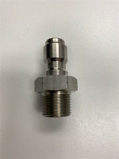 Mosmatic Quick Connect Plug 38 Nptm D12 Stainless Steel 70028