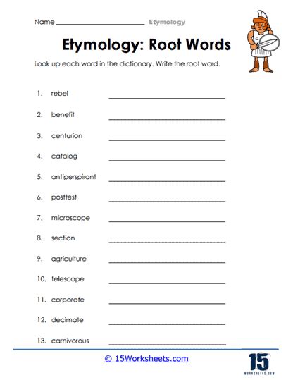 Etymology Worksheets Worksheets Worksheets Library