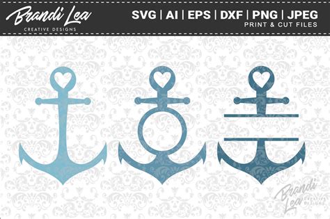 Anchor Monogram And Nameplate Svg Cutting Files 88520 Svgs Design Bundles