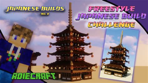 Freestyle Minecraft Japanese Pagoda Challenge Only Using Grown Blocks