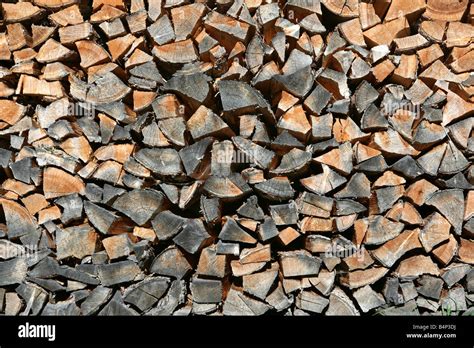 AUT Austria Stubai Valley Pile Of Fire Wood Stock Photo Alamy