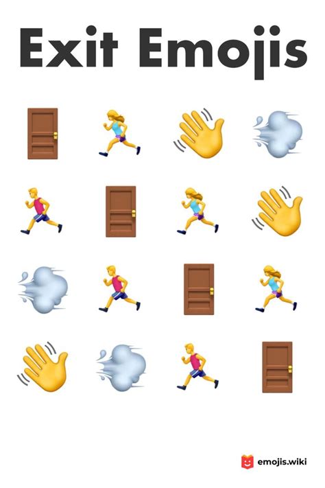 🚪🏃‍♀️👋 Exit Emojis