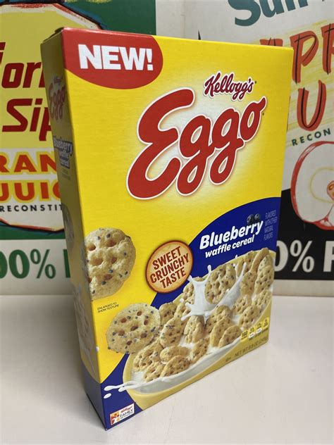 2020 Kelloggs Eggo Blueberry Waffle Cereal 8 8 Oz Full Box Factory