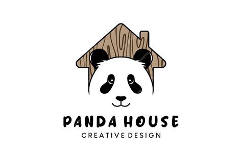 Conception De Logo Panda Maison De Panda Ou Cage De Panda Avec Maison