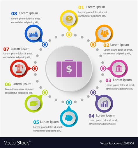 Infographic template with economy icons Royalty Free Vector