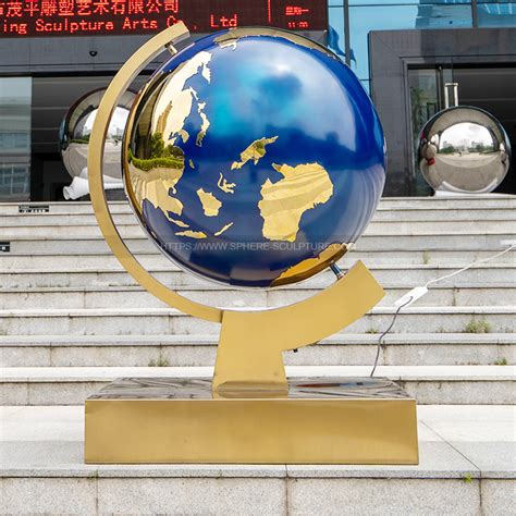 Metal World Globe Sculpture