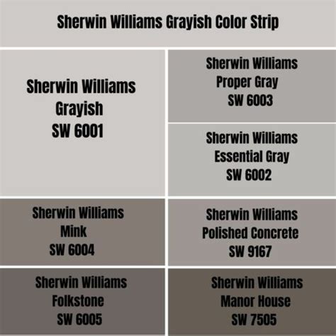 Sherwin Williams Grayish Palette Coordinating Inspirations