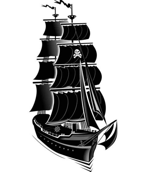 Sailing Pirate Ship Sails Graphic Vector Image Stock Vector Image By ©eugeneharnam 472088638