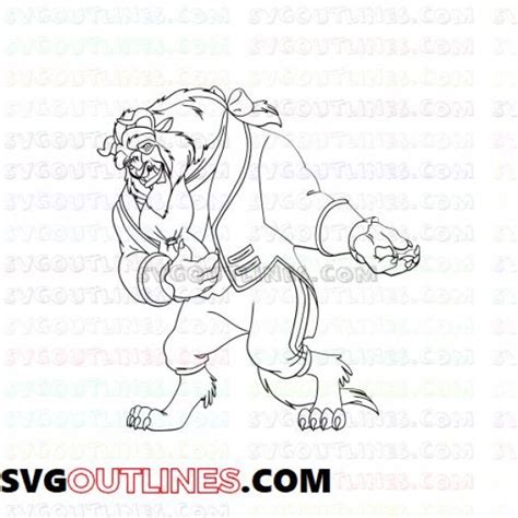 The Beast Beauty And The Beast Outline Svg Dxf Eps Pdf Png