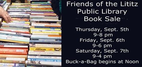 Lititz Public Library Book Sale, Lititz Public Library, 5 September ...