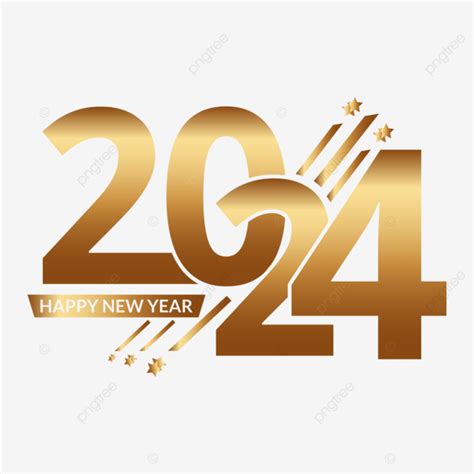 Bonne Année Dorée 2024 Vecteur PNG 2024 Bonne Année Nouvel An PNG