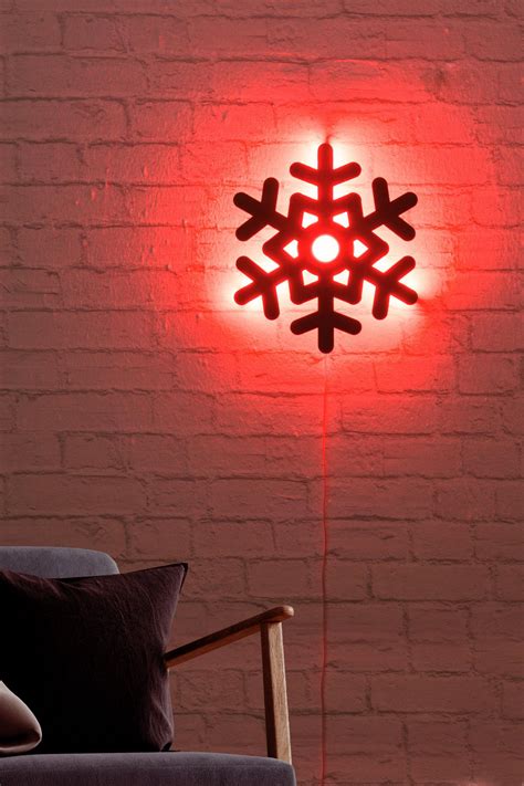 Wallity Dekoratyvinis Led Ap Vietimas Snowflake Raudona Ema Kaina