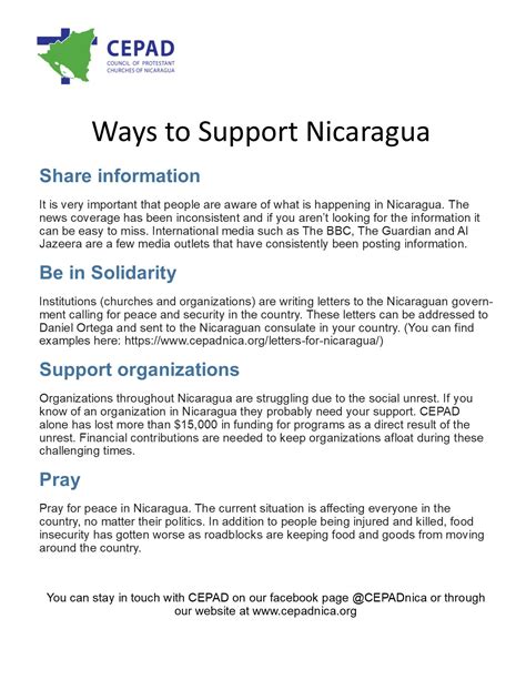 Ways to Support Nicaragua – CEPAD