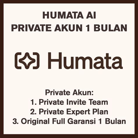 Jual Humata Ai Premium Bulan Privaate Expert Plan Shopee Indonesia