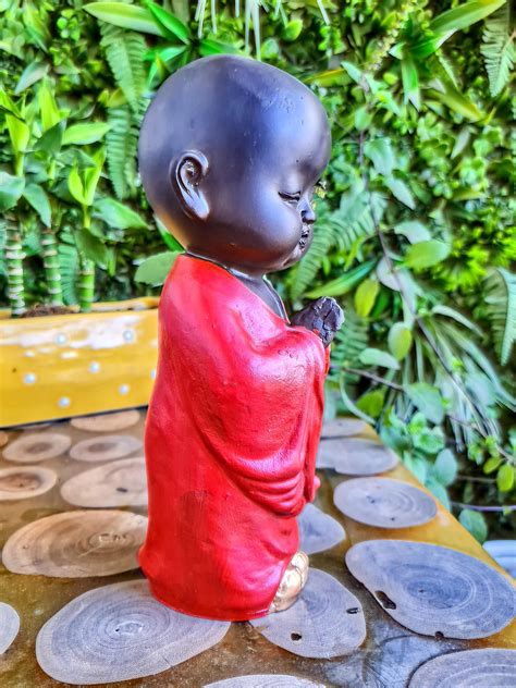 Spiritual Namaste Monk Sculpture Resin Statue For Home Or Office Decor