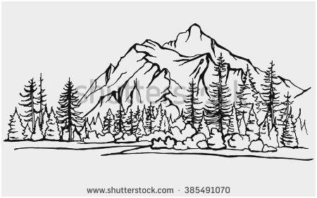 Mountain Drawing Outline at PaintingValley.com | Explore collection of ...