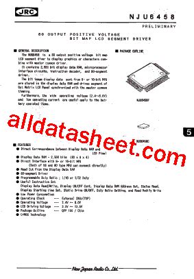 NJU6458C Datasheet PDF New Japan Radio