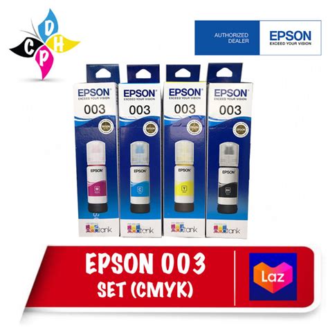 Epson 003 Ink 65ml Black Cyan Magenta Yellow Set Lazada Ph