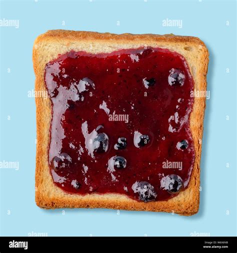 Toast With Blueberry Jam Stock Photo Alamy