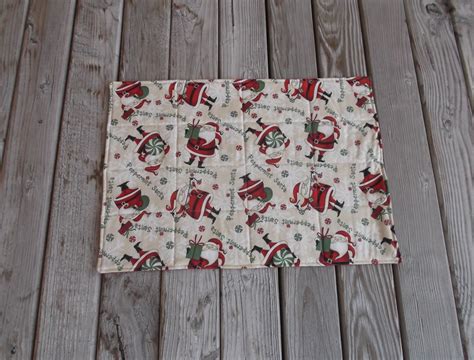 Christmas Santa Fabric Placemats Quilted Placemats Handmade Etsy