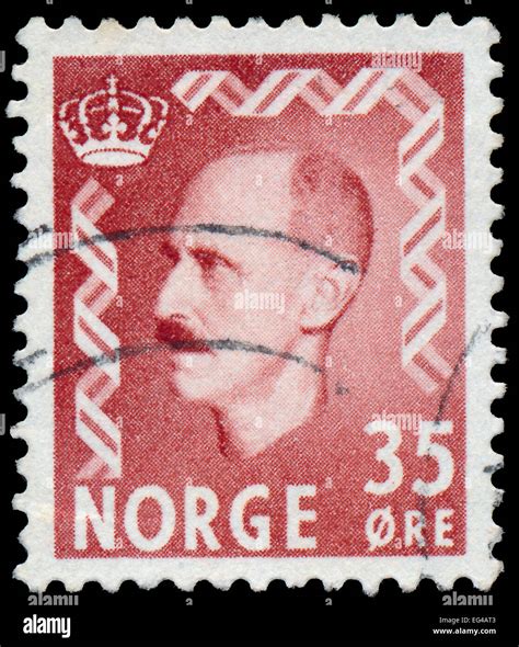 Norway Circa A Stamp Printed In Norway Shows Portrait Of King