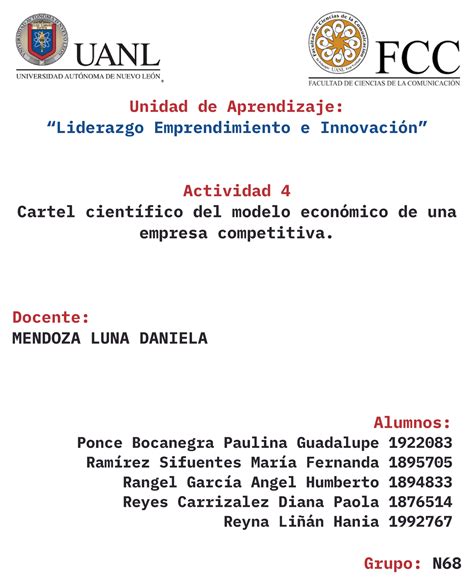 Ev Cartel Cientifico Unidad De Aprendizaje Liderazgo