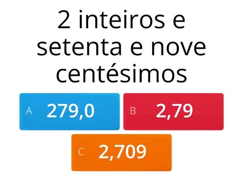 NÚMEROS DECIMAIS - como se lê - Quiz